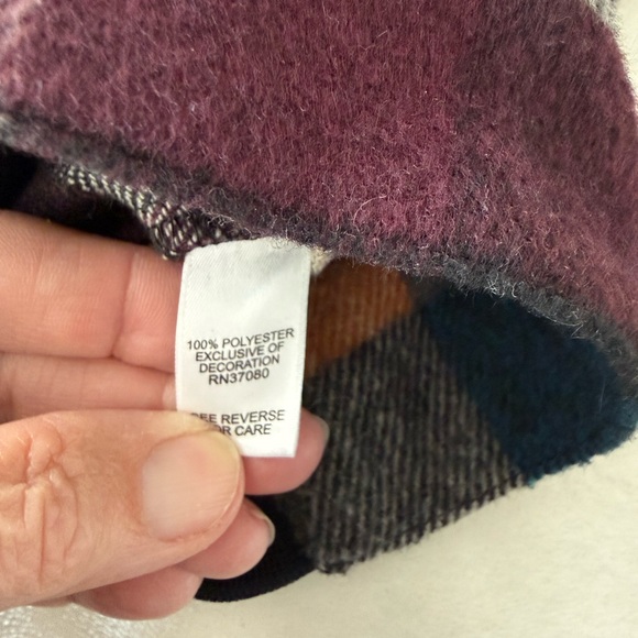 Cato Maroon/Brown/Blue Plaid Flannel Jacket Country Style W/Pockets Sz L E41 - Picture 5 of 5